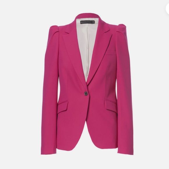 Zara Woman Puffed Sleeves Bright Fuchsia Blazer - Picture 11 of 15